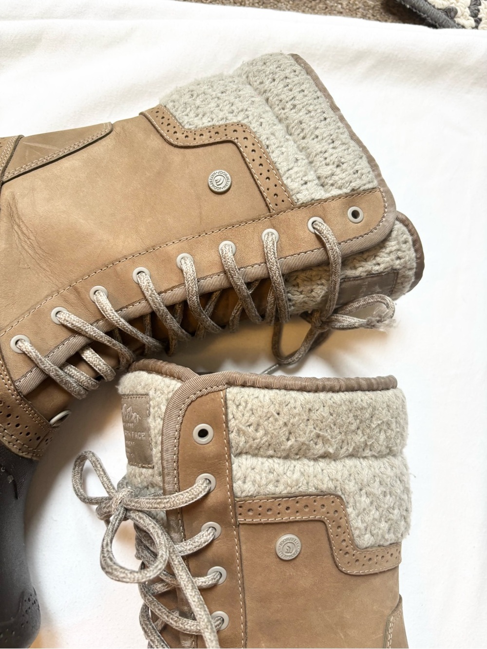 The North Face Women's Tan and Dark Brown Insulated Lace-Up Winter Boots - Picture 3 of 7